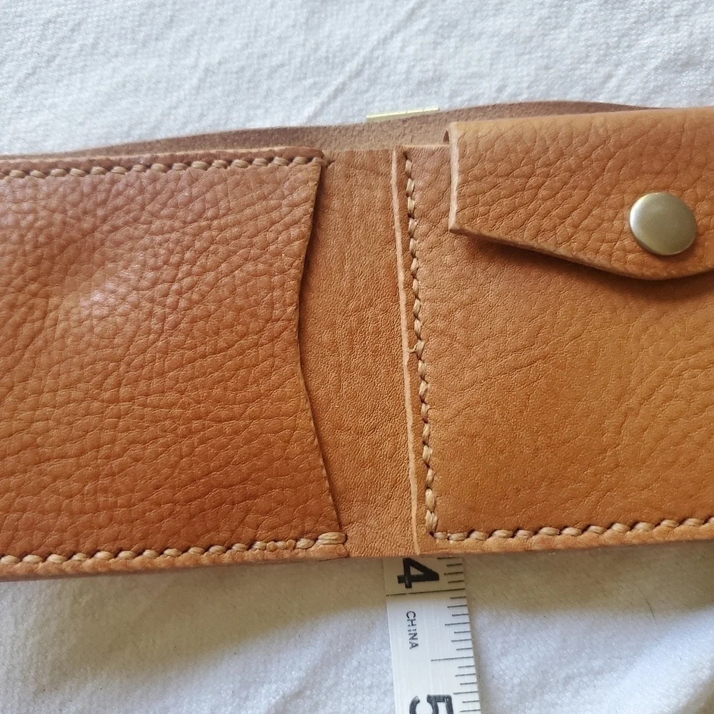 Josh Gordon Italian Leather Full Grain Hand-cut & Hand-Stitch Snap Closur Wallet